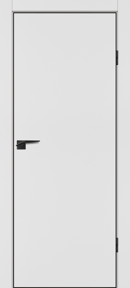 Межкомнатная дверь P-1 кромка ABS черная c 4-х ст. Белый матовый
